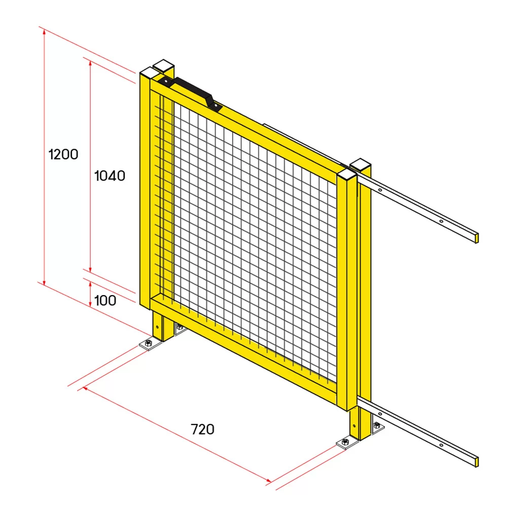ประตูสไลด์รั้วนิรภัยอลูมิเนียม ขนาด 1.2 เมตร