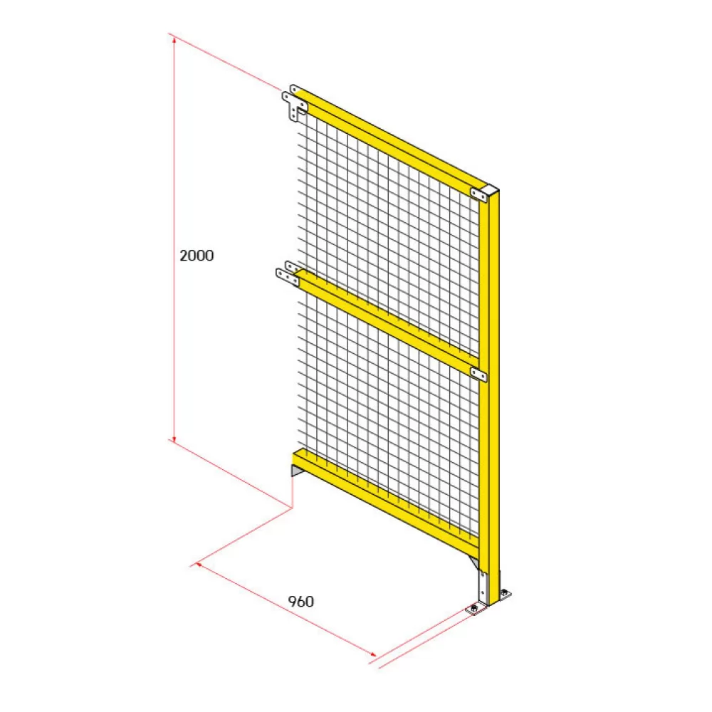 รั้วนิรภัย Heavy Duty ขนาด 1x2 เมตร