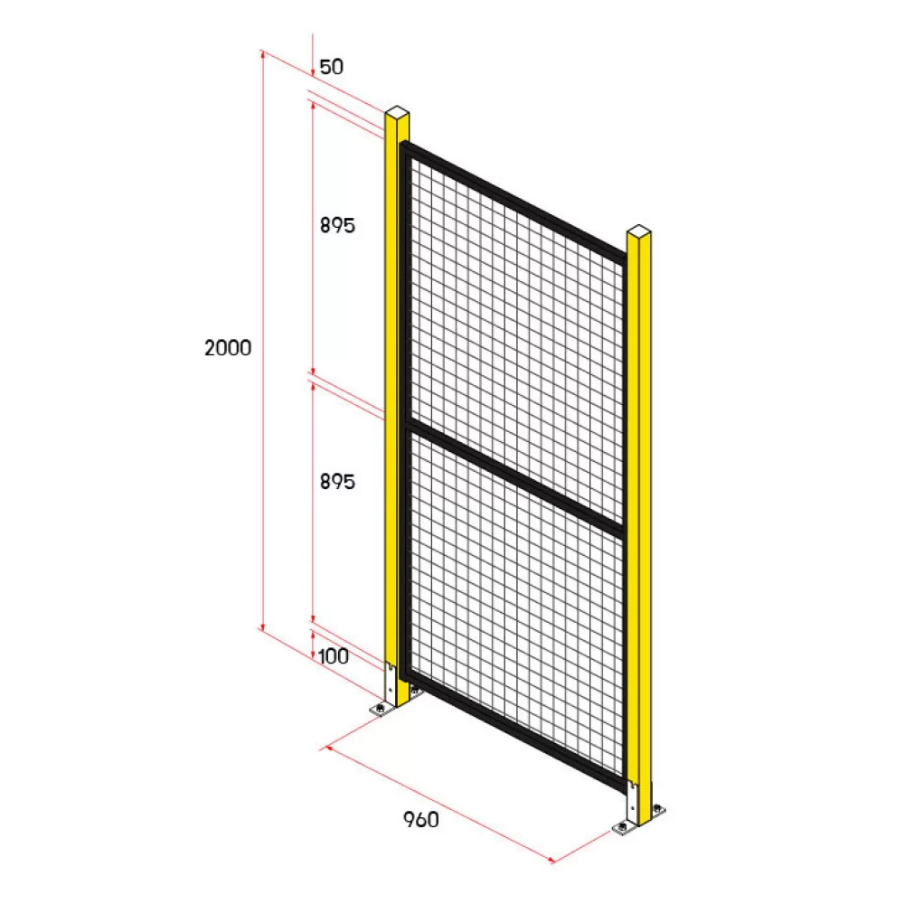 หน้าบานรั้วนิรภัย รุ่น Light Weight ขนาด 1x2 เมตร