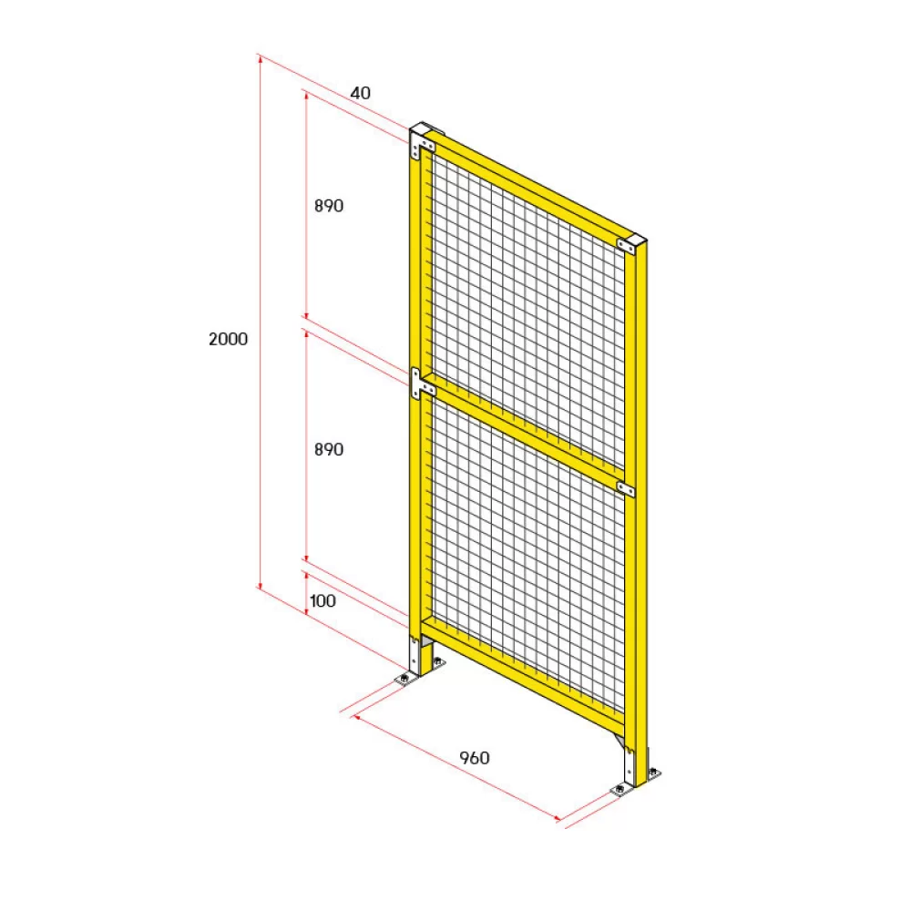 รั้วนิรภัย Heavy Duty ขนาด 1x2 เมตร