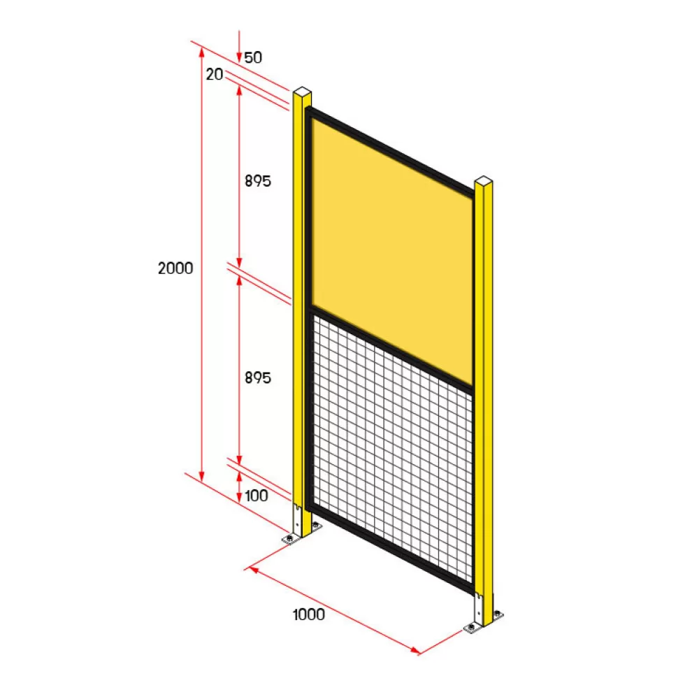 หน้าบานรั้วนิรภัย รุ่น Light Weight ขนาด 1x2 เมตร