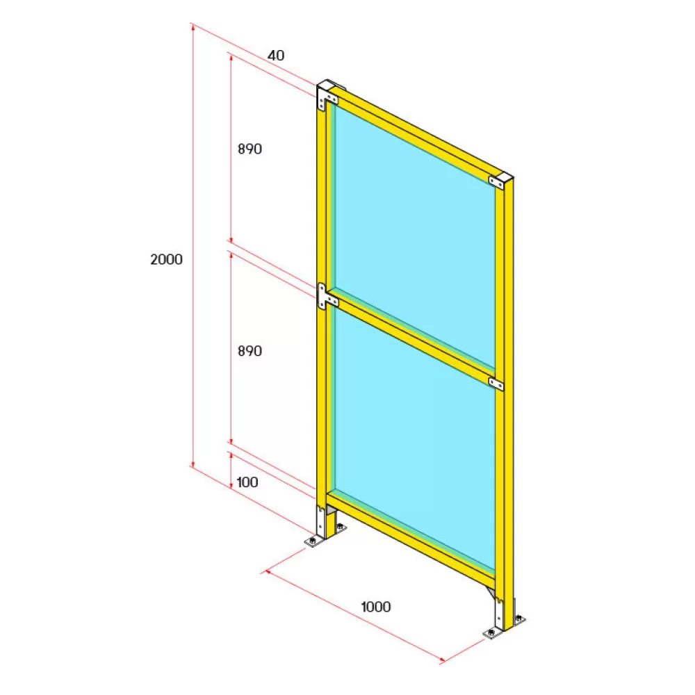 รั้วนิรภัย Heavy Duty ขนาด 1x2 เมตร