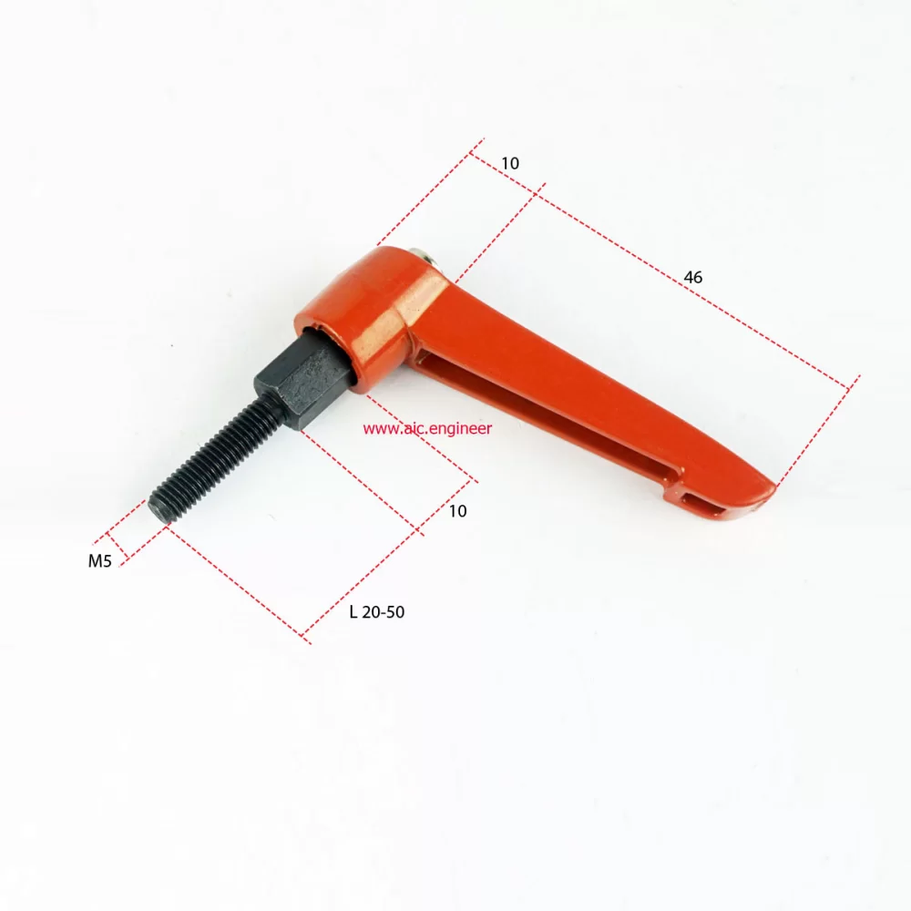 clamp-lever-m5x20-orange-dimension