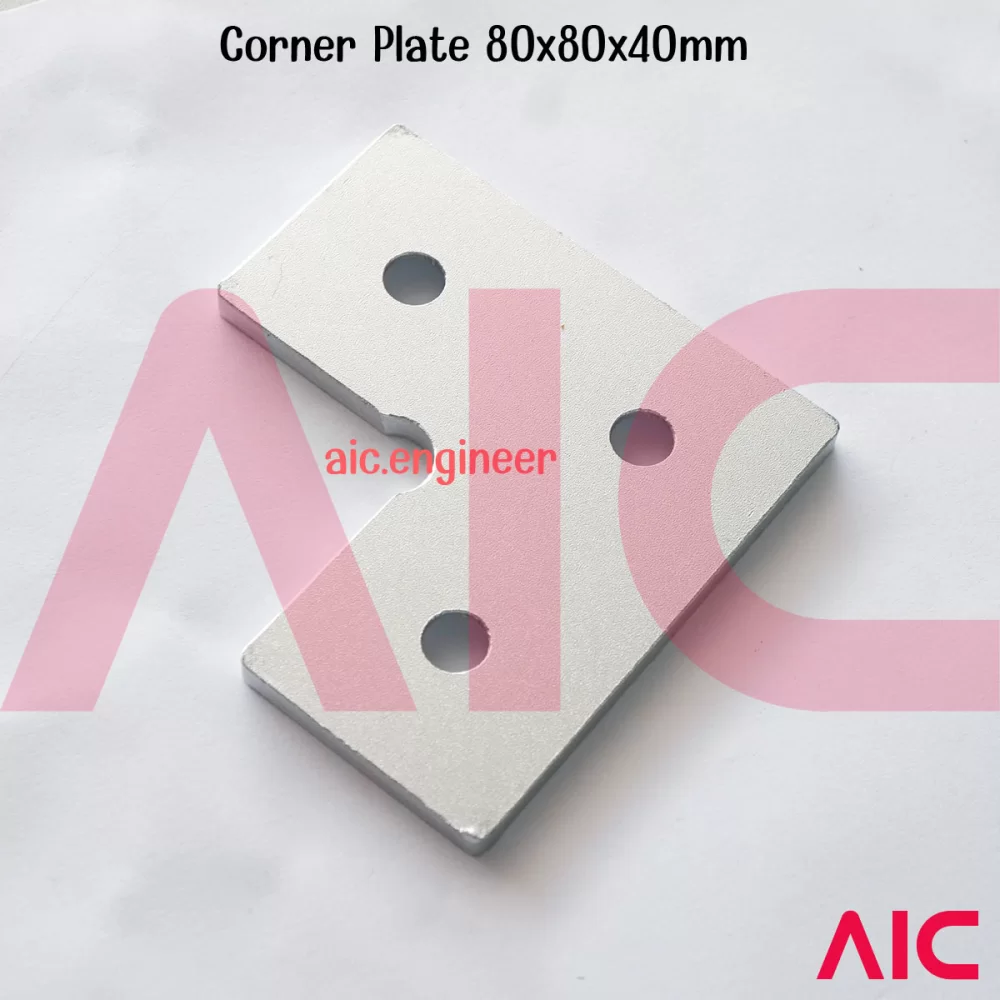 Corner Plate 80x80x40mm สีเงิน