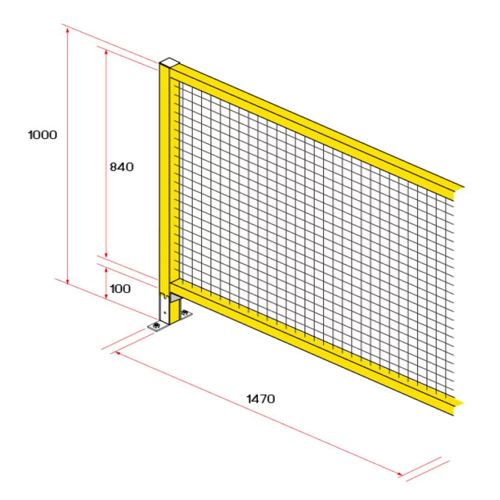 รั้วนิรภัย Heavy Duty ขนาด 1.5x1 เมตร