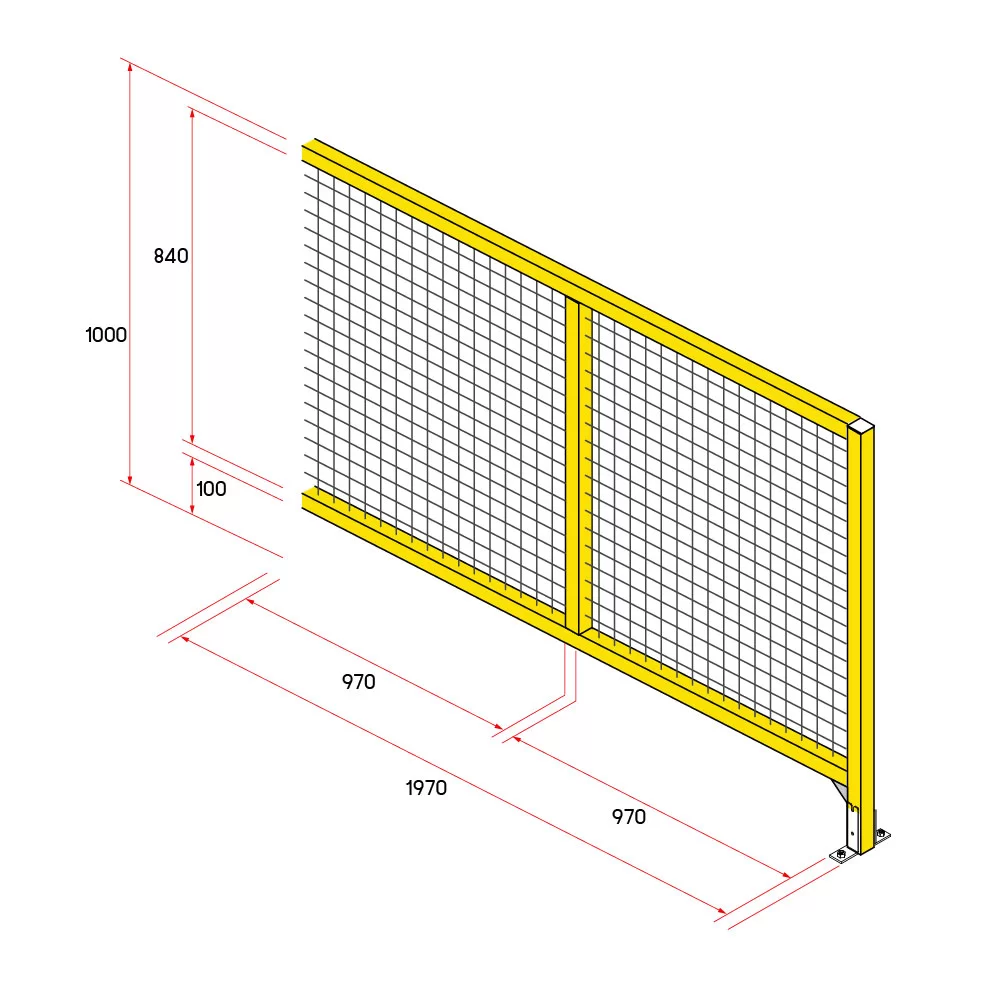 รั้วนิรภัยอลูมิเนียม ขนาด 2x1 เมตร