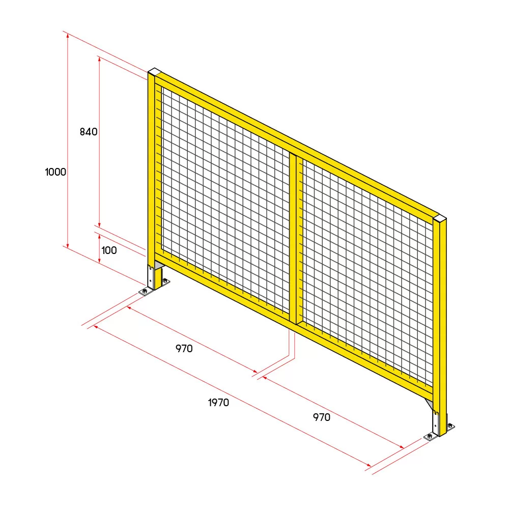 รั้วนิรภัยอลูมิเนียม ขนาด 2x1 เมตร