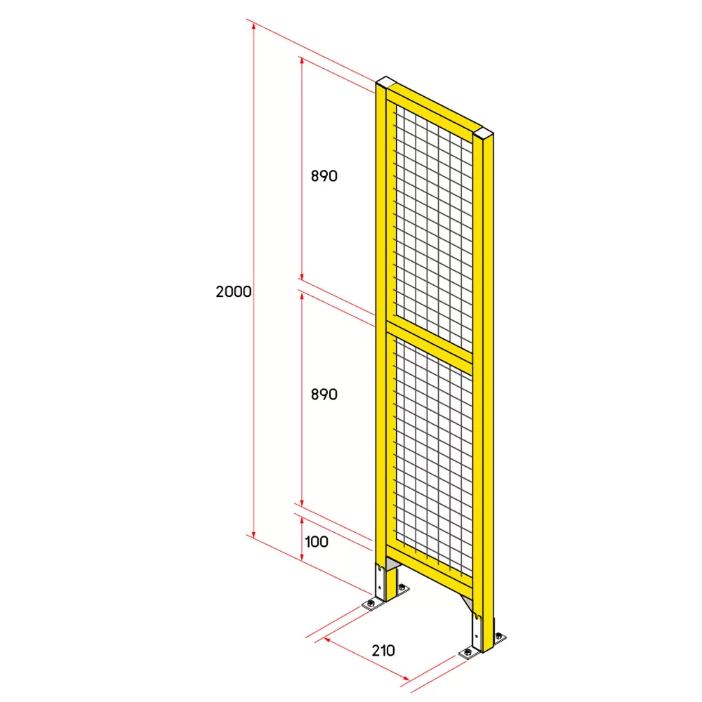 หน้าบานรั้วนิรภัยอลูมิเนียม ขนาด 0.25x2 เมตร