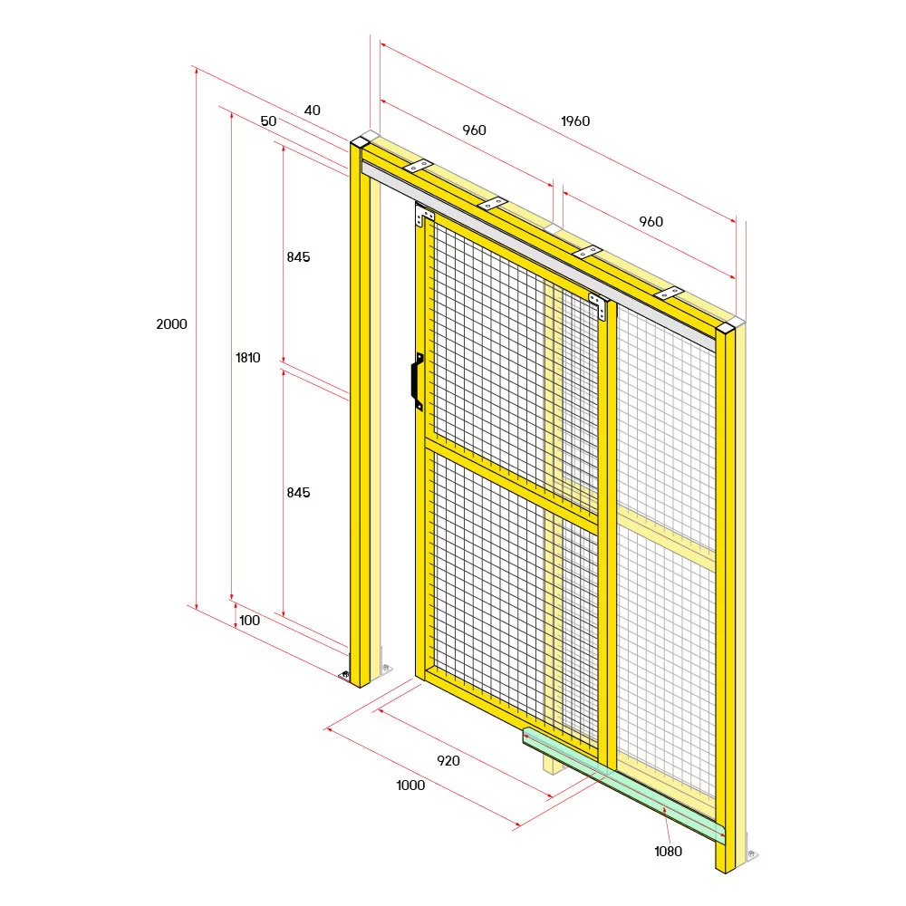 ประตูสไลด์รั้วนิรภัยอลูมิเนียม 2 เมตร