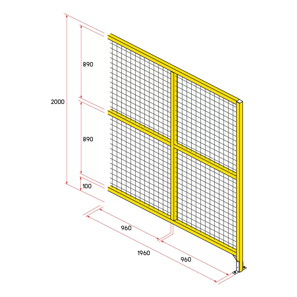 หน้าบานรั้วนิรภัยอลูมิเนียม ขนาด 2x2 เมตร