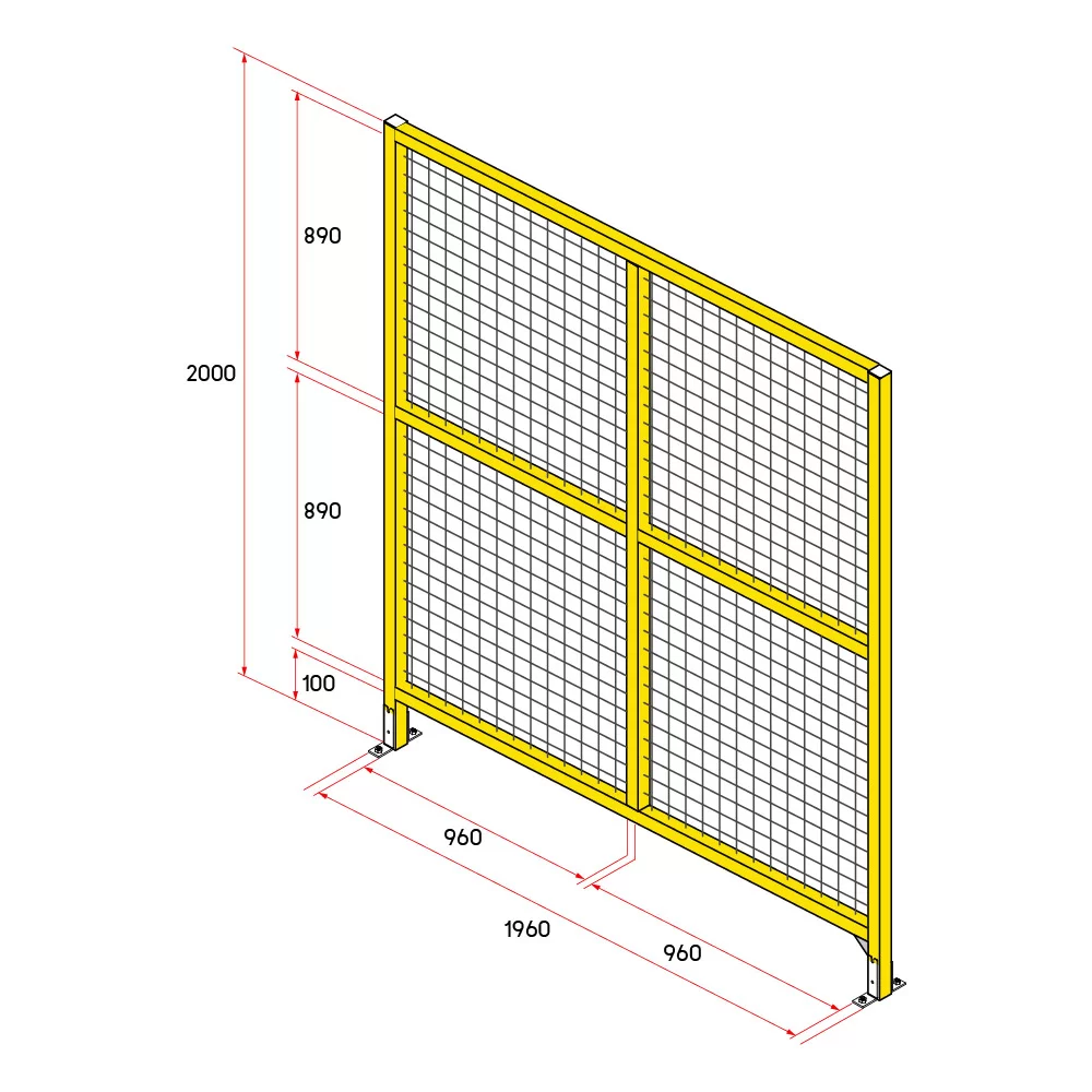 หน้าบานรั้วนิรภัยอลูมิเนียม ขนาด 2x2 เมตร