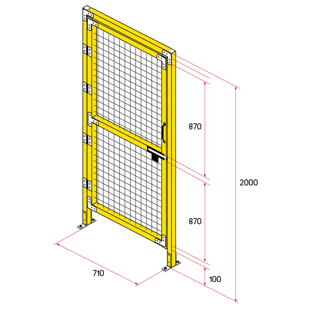 ประตูสวิงรั้วนิรภัยอลูมิเนียม 2 เมตร