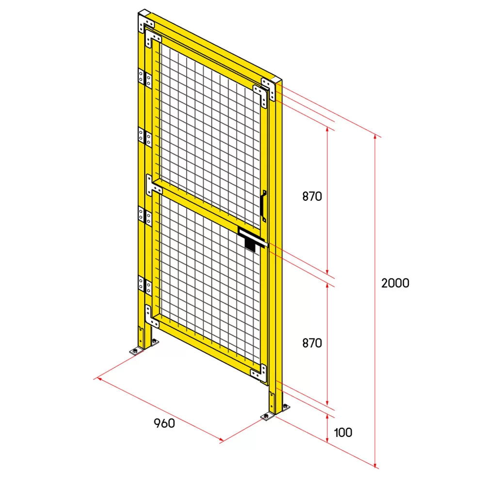 ประตูสวิงรั้วนิรภัยอลูมิเนียม 2 เมตร