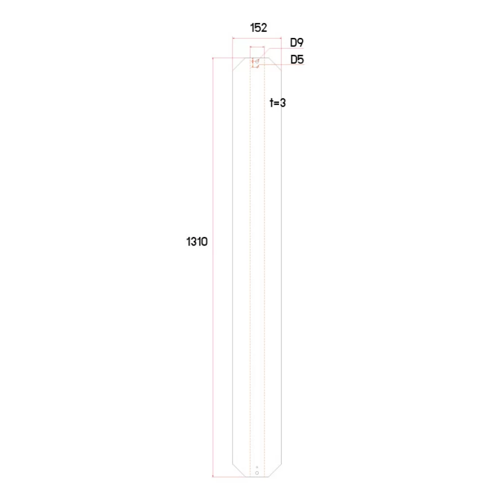 ฐานติดเซ็นเซอร์ม่านแสง ขนาด 1300x150 มม.