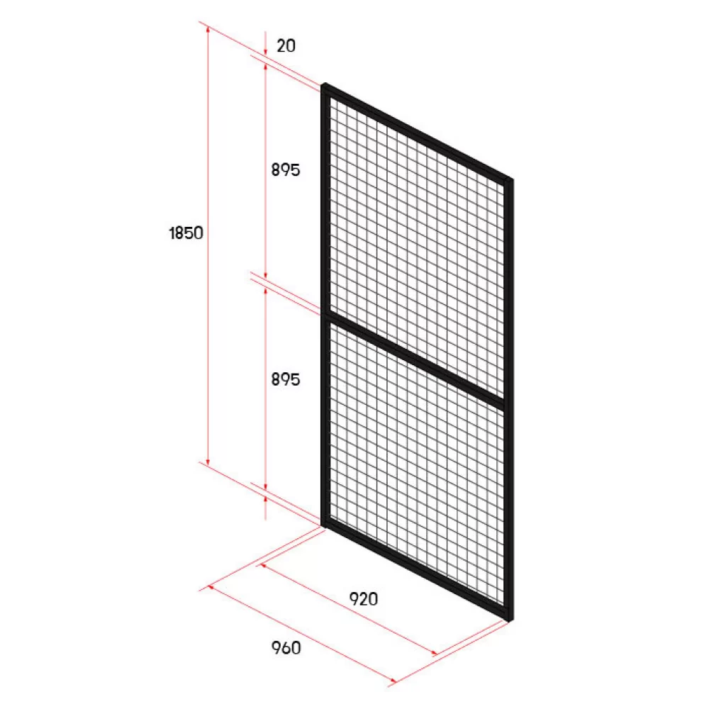 หน้าบานรั้วนิรภัย รุ่น Light Weight ขนาด 1x2 เมตร