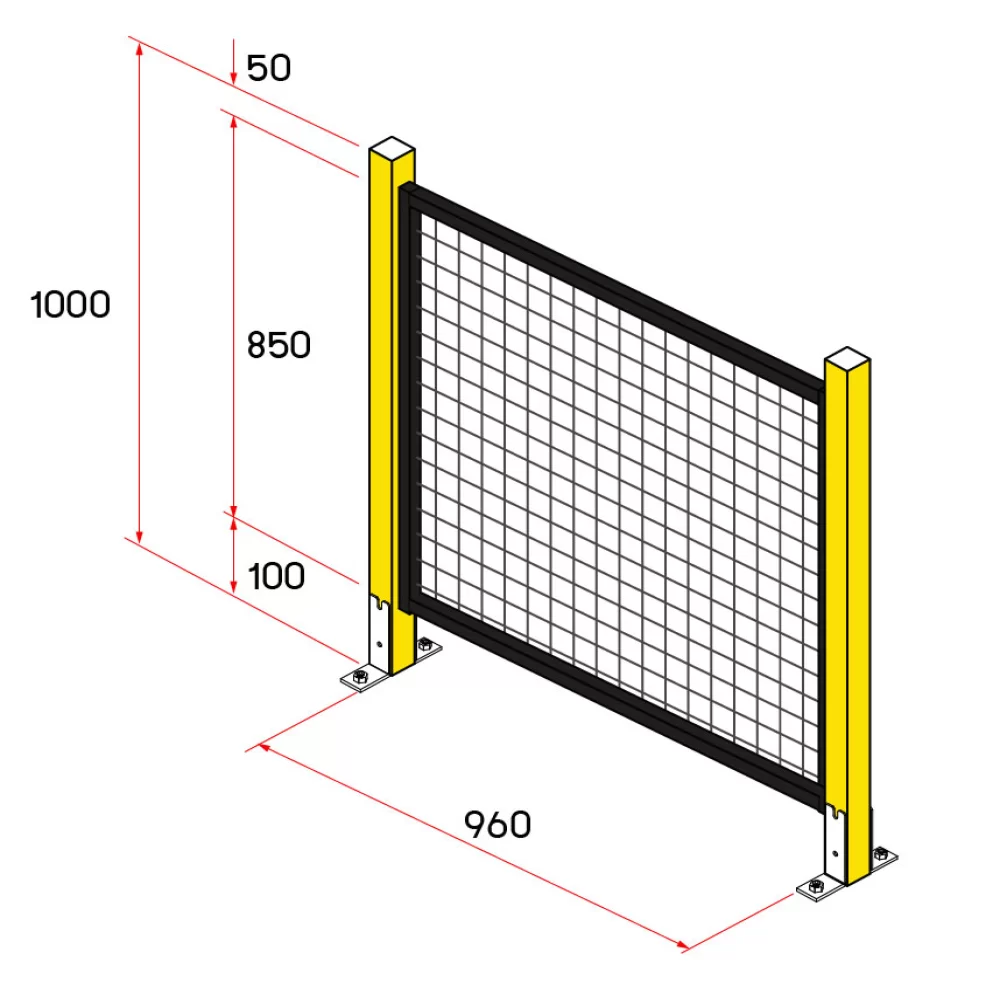 หน้าบานรั้วนิรภัย รุ่น Light Weight ขนาด 1x1 เมตร