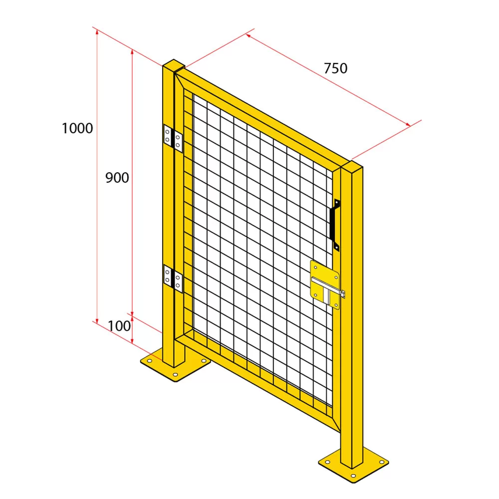 ประตูสวิงรั้วนิรภัยเหล็ก ขนาด 0.75x1 เมตร