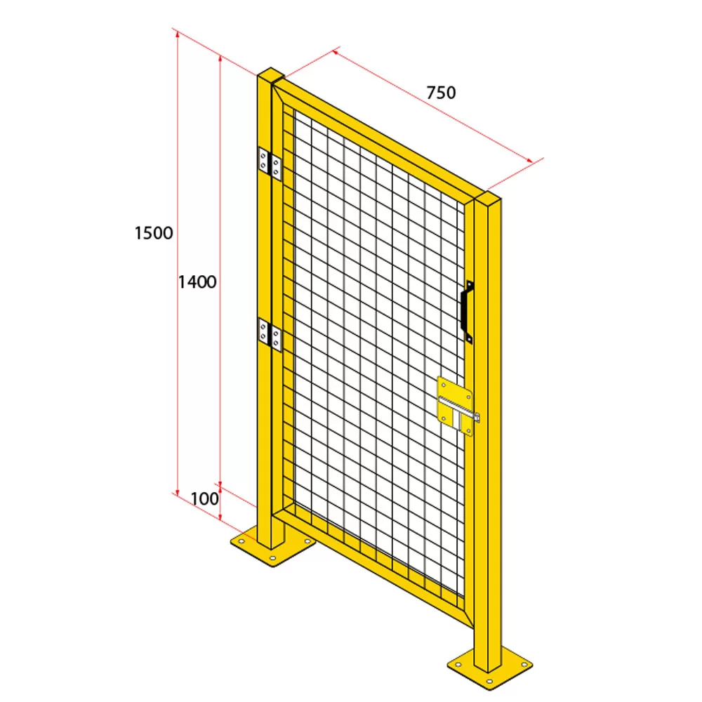 ประตูสวิงรั้วนิรภัยเหล็ก ขนาด 0.75x1.5 เมตร