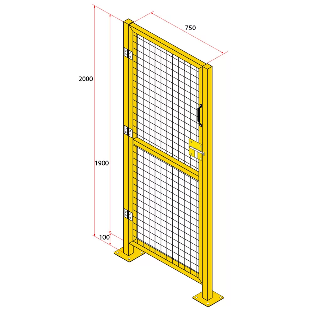 ประตูสวิงรั้วนิรภัยเหล็ก ขนาด 0.75x2 เมตร