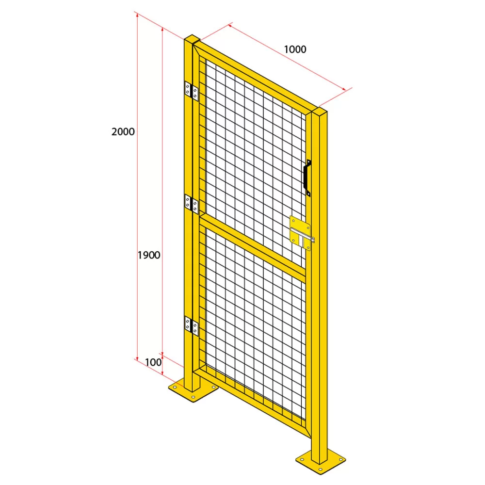 ประตูสวิงรั้วนิรภัยเหล็ก ขนาด 1x2 เมตร