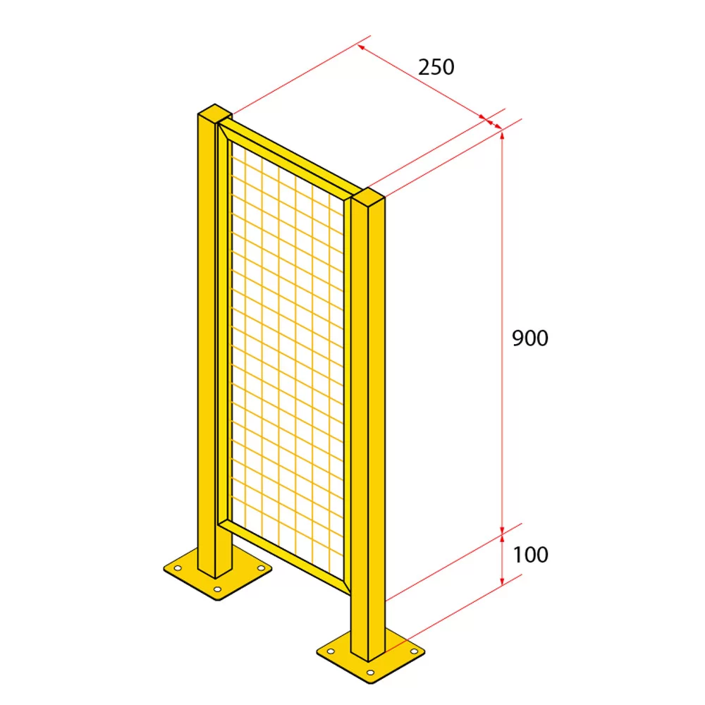 หน้าบานรั้วนิรภัยเหล็ก ขนาด 0.25x1 เมตร