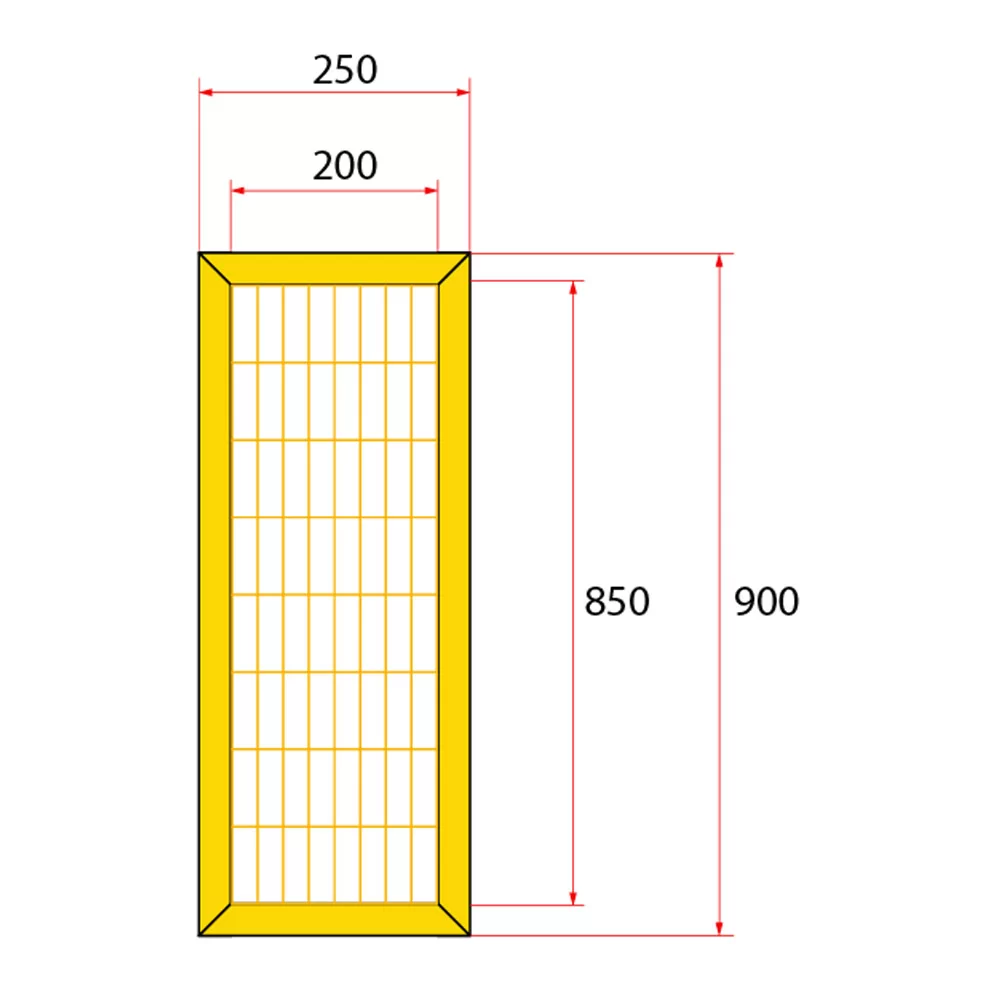 หน้าบานรั้วนิรภัยเหล็ก ขนาด 0.25x1 เมตร