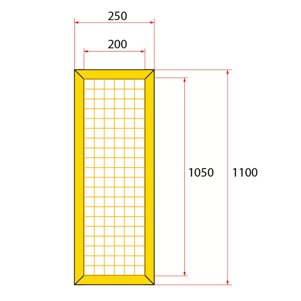 หน้าบานรั้วนิรภัยเหล็ก ขนาด 0.25x1.2 เมตร