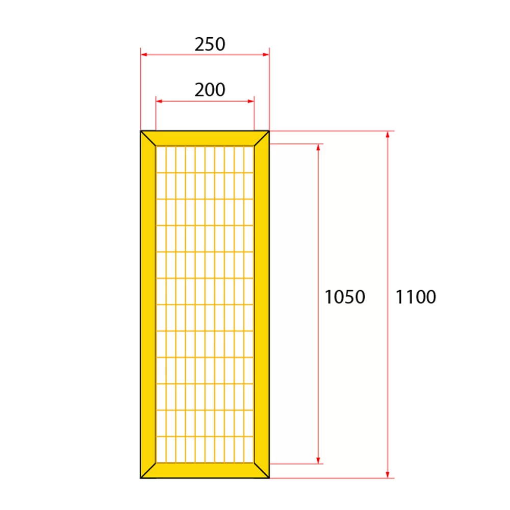 หน้าบานรั้วนิรภัยเหล็ก ขนาด 0.25x1.2 เมตร