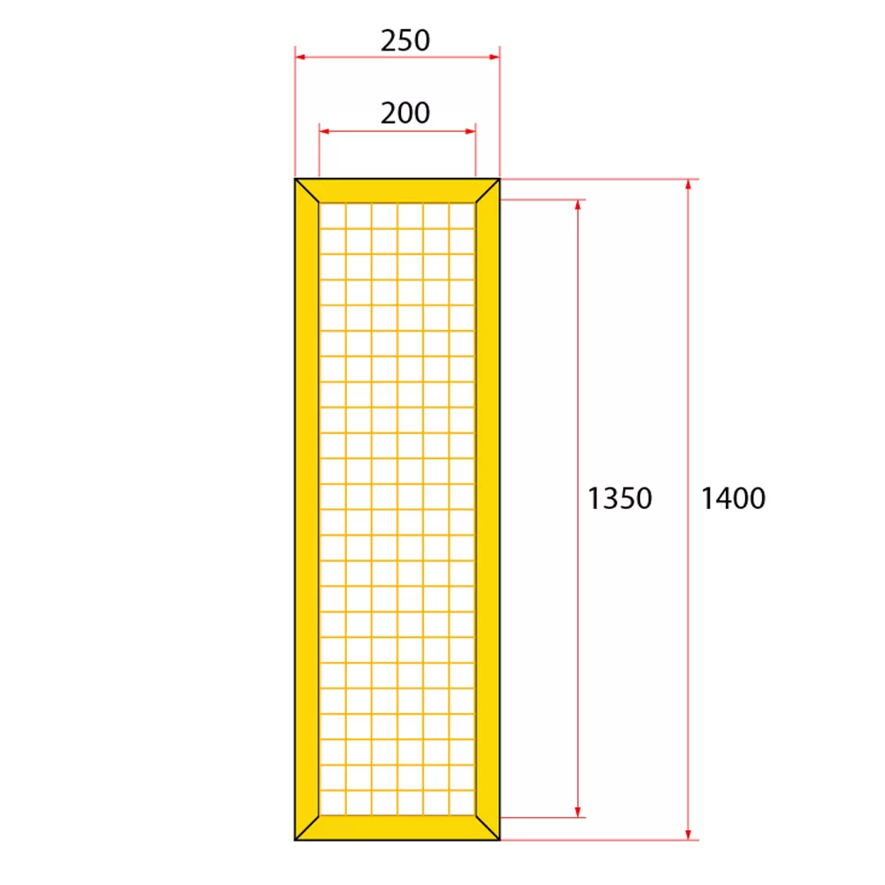 หน้าบานรั้วนิรภัยเหล็ก ขนาด 0.25x1.5 เมตร