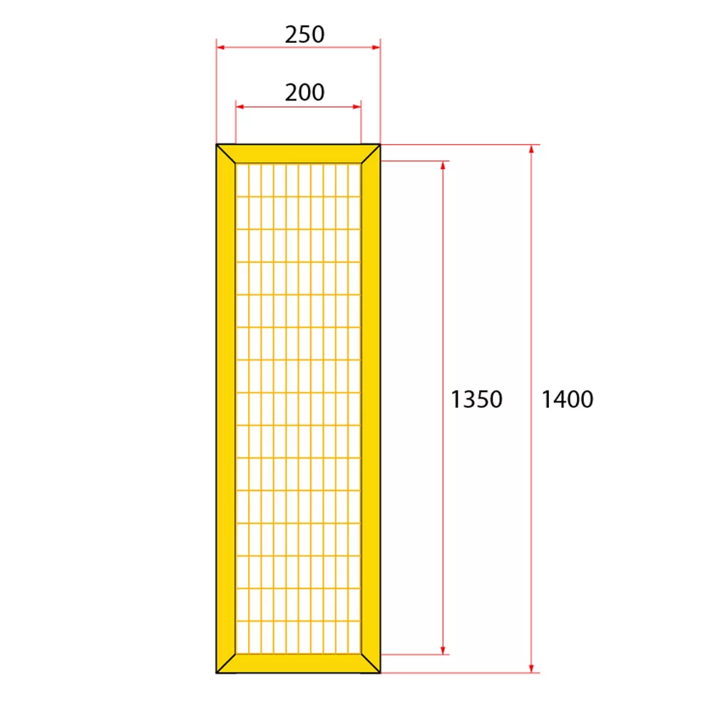 หน้าบานรั้วนิรภัยเหล็ก ขนาด 0.25x1.5 เมตร