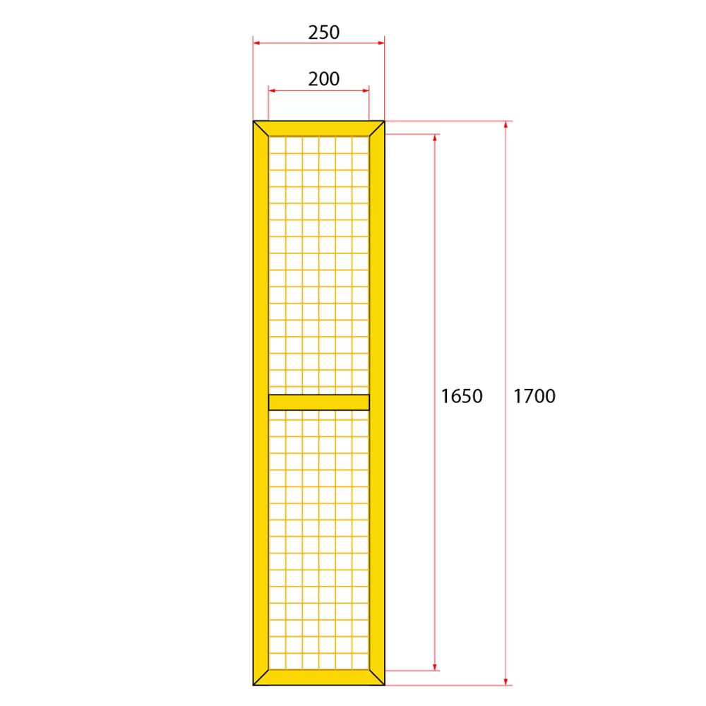 หน้าบานรั้วนิรภัยเหล็ก ขนาด 0.25x1.8 เมตร