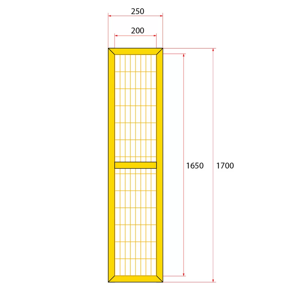 หน้าบานรั้วนิรภัยเหล็ก ขนาด 0.25x1.8 เมตร