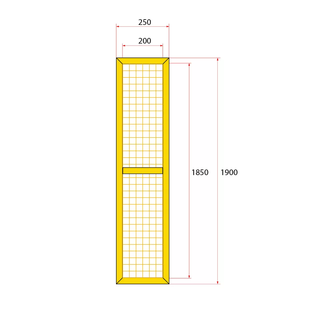หน้าบานรั้วนิรภัยเหล็ก ขนาด 0.25x2 เมตร