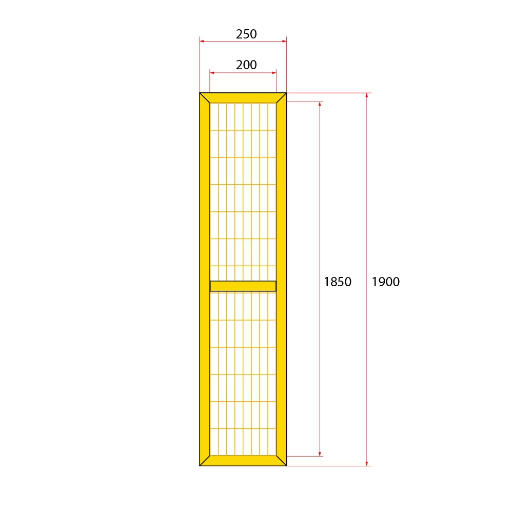 หน้าบานรั้วนิรภัยเหล็ก ขนาด 0.25x2 เมตร