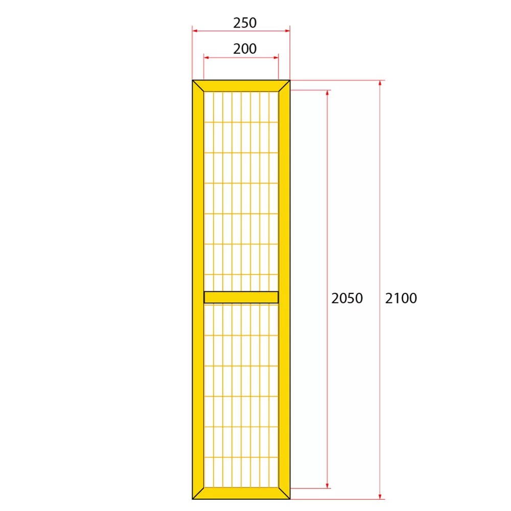 หน้าบานรั้วนิรภัยเหล็ก ขนาด 0.25x2.2 เมตร