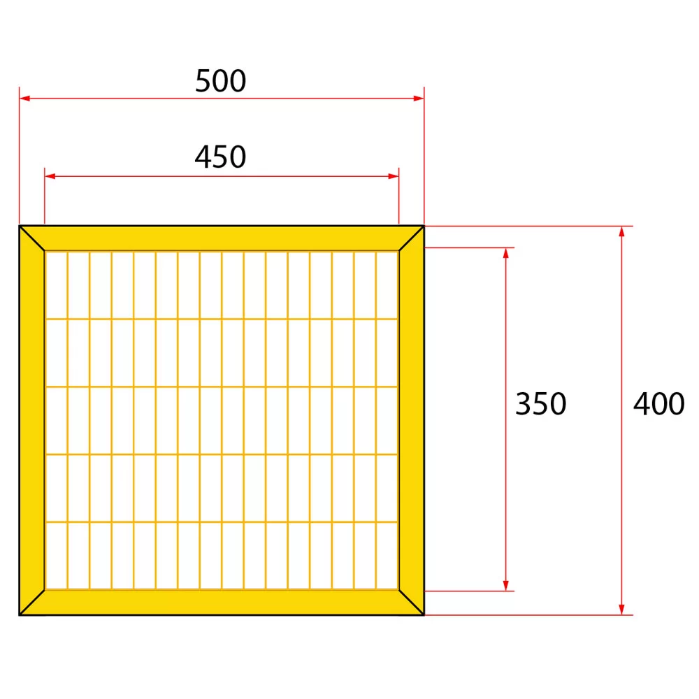 หน้าบานรั้วนิรภัยเหล็ก ขนาด 0.5x0.5 เมตร