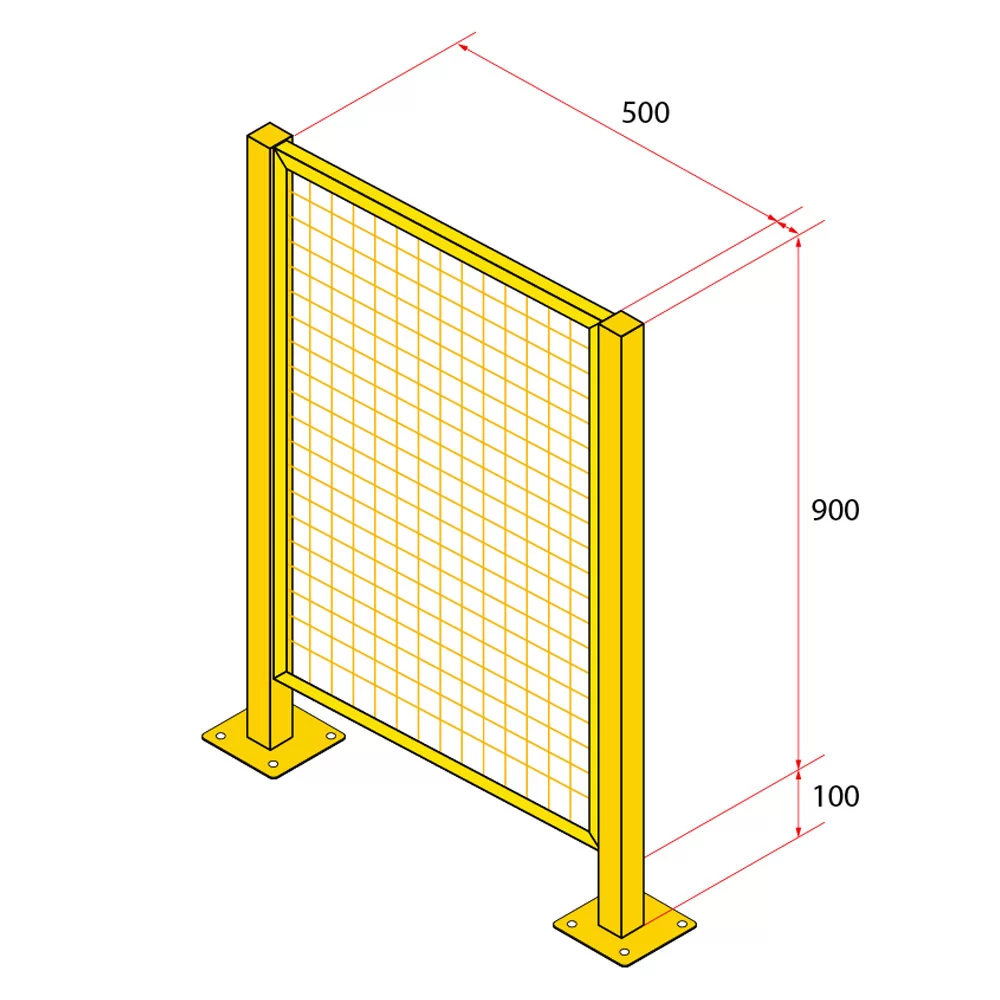 หน้าบานรั้วนิรภัยเหล็ก ขนาด 0.5x1 เมตร