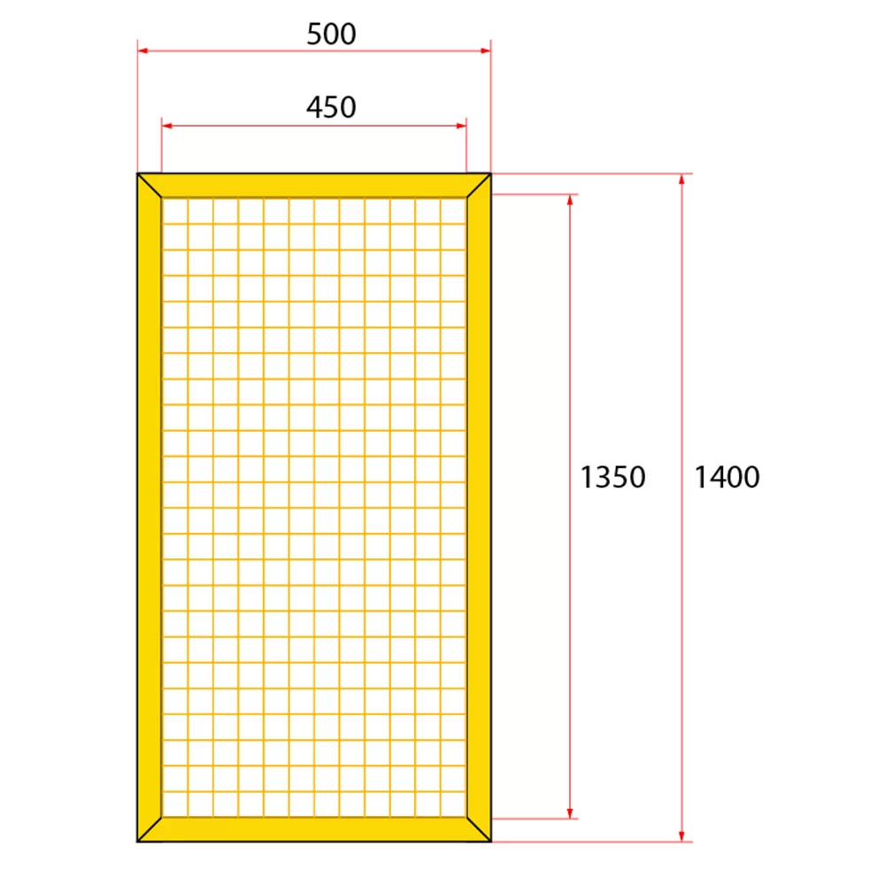 หน้าบานรั้วนิรภัยเหล็ก ขนาด 0.5x1.5 เมตร