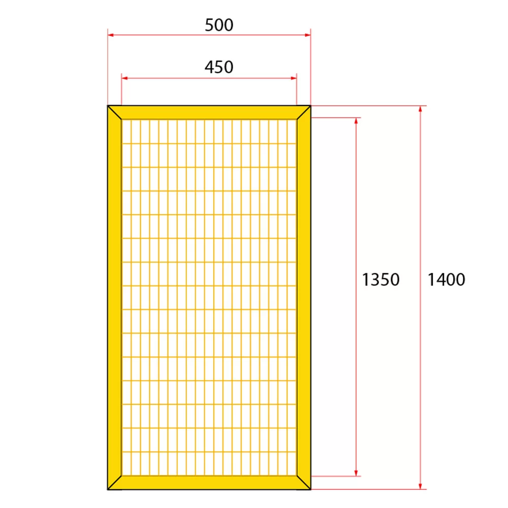 หน้าบานรั้วนิรภัยเหล็ก ขนาด 0.5x1.5 เมตร
