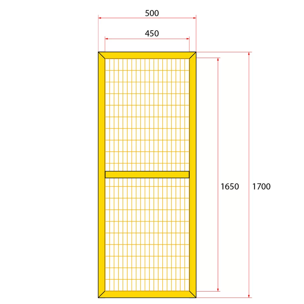 หน้าบานรั้วนิรภัยเหล็ก ขนาด 0.5x1.8 เมตร