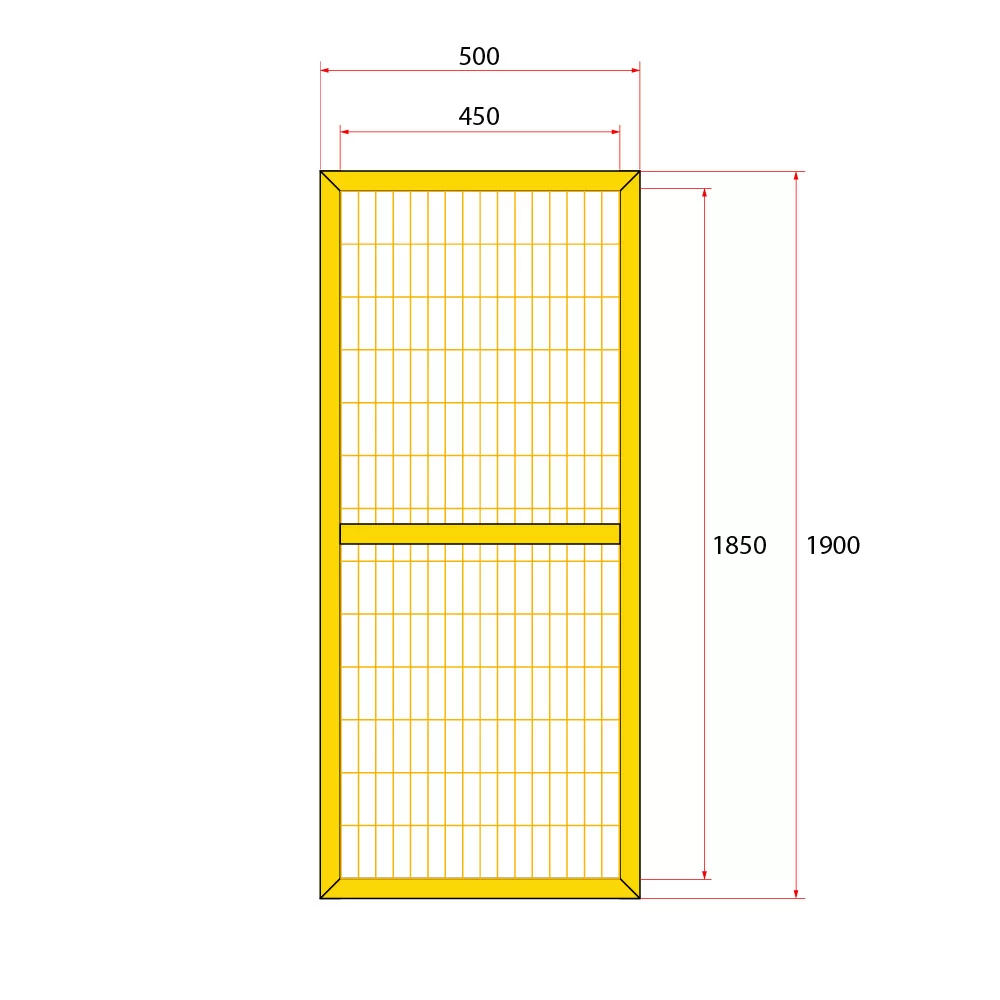 หน้าบานรั้วนิรภัยเหล็ก ขนาด 0.5x2 เมตร