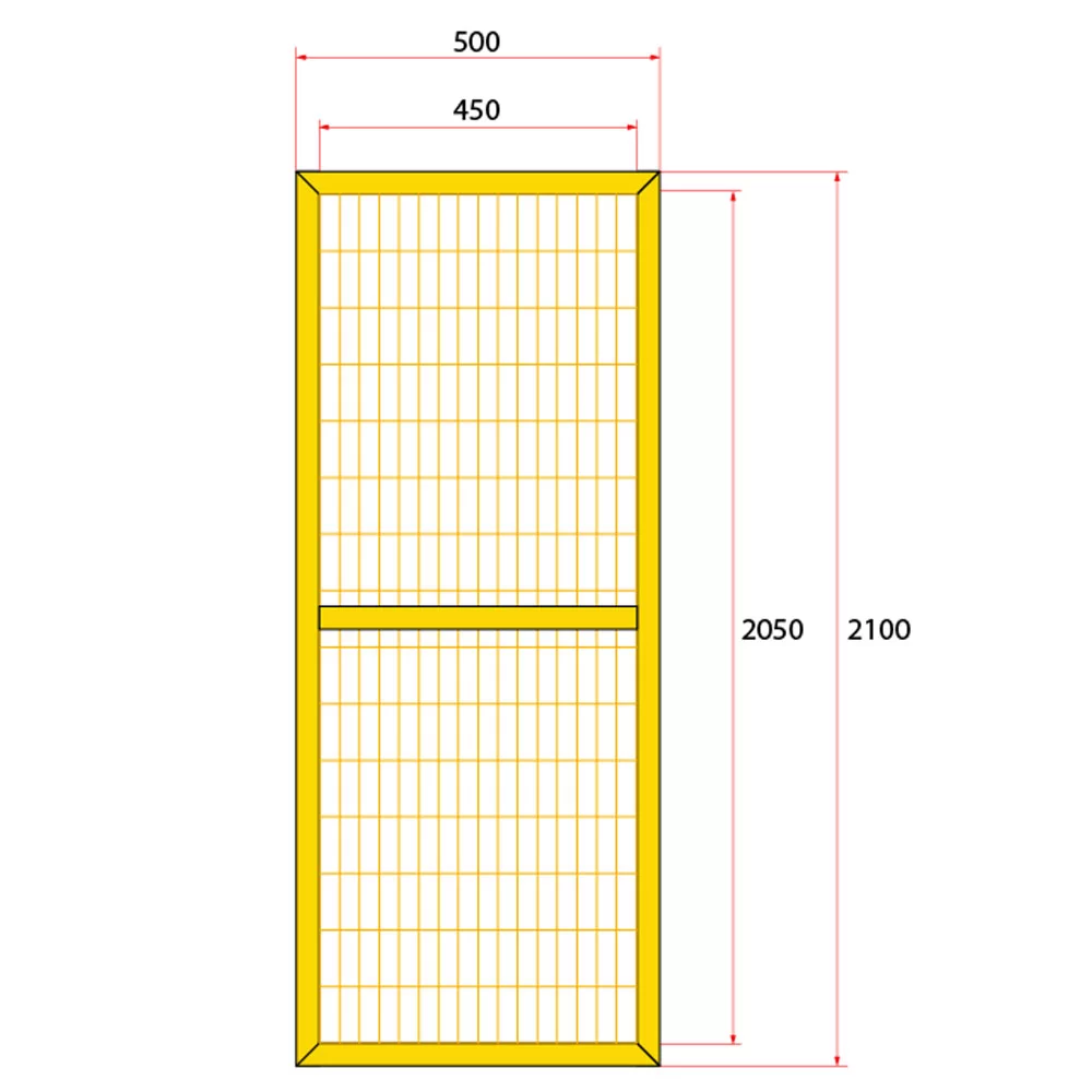 หน้าบานรั้วนิรภัยเหล็ก ขนาด 0.5x2.2 เมตร