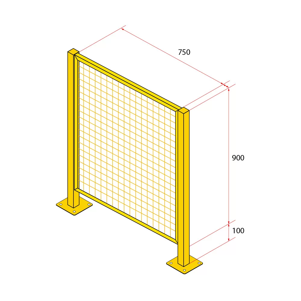 หน้าบานรั้วนิรภัยเหล็ก ขนาด 1x1 เมตร