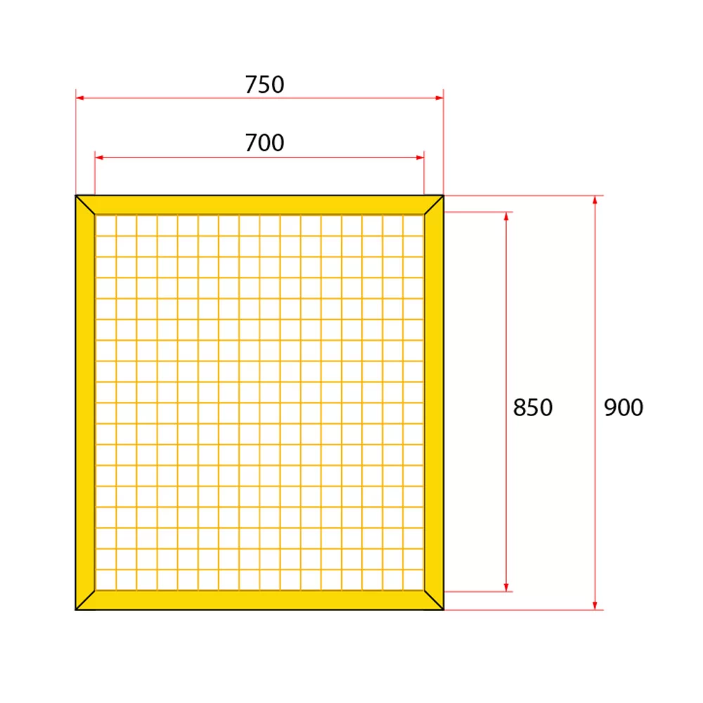 หน้าบานรั้วนิรภัยเหล็ก ขนาด 1x1 เมตร