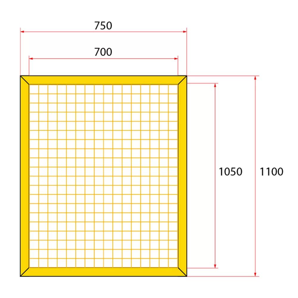 หน้าบานรั้วนิรภัยเหล็ก ขนาด 0.75x1.2 เมตร
