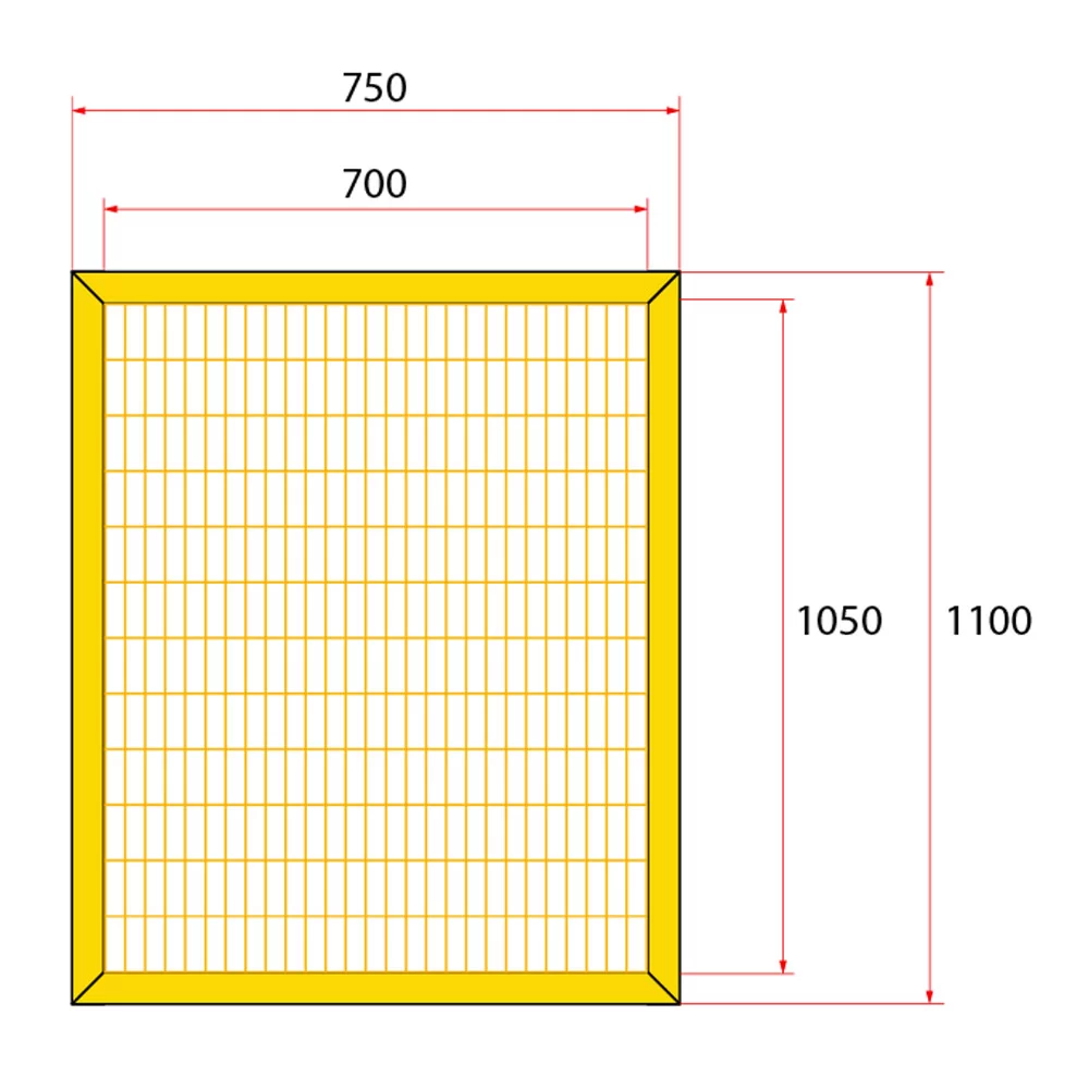 หน้าบานรั้วนิรภัยเหล็ก ขนาด 0.75x1.2 เมตร