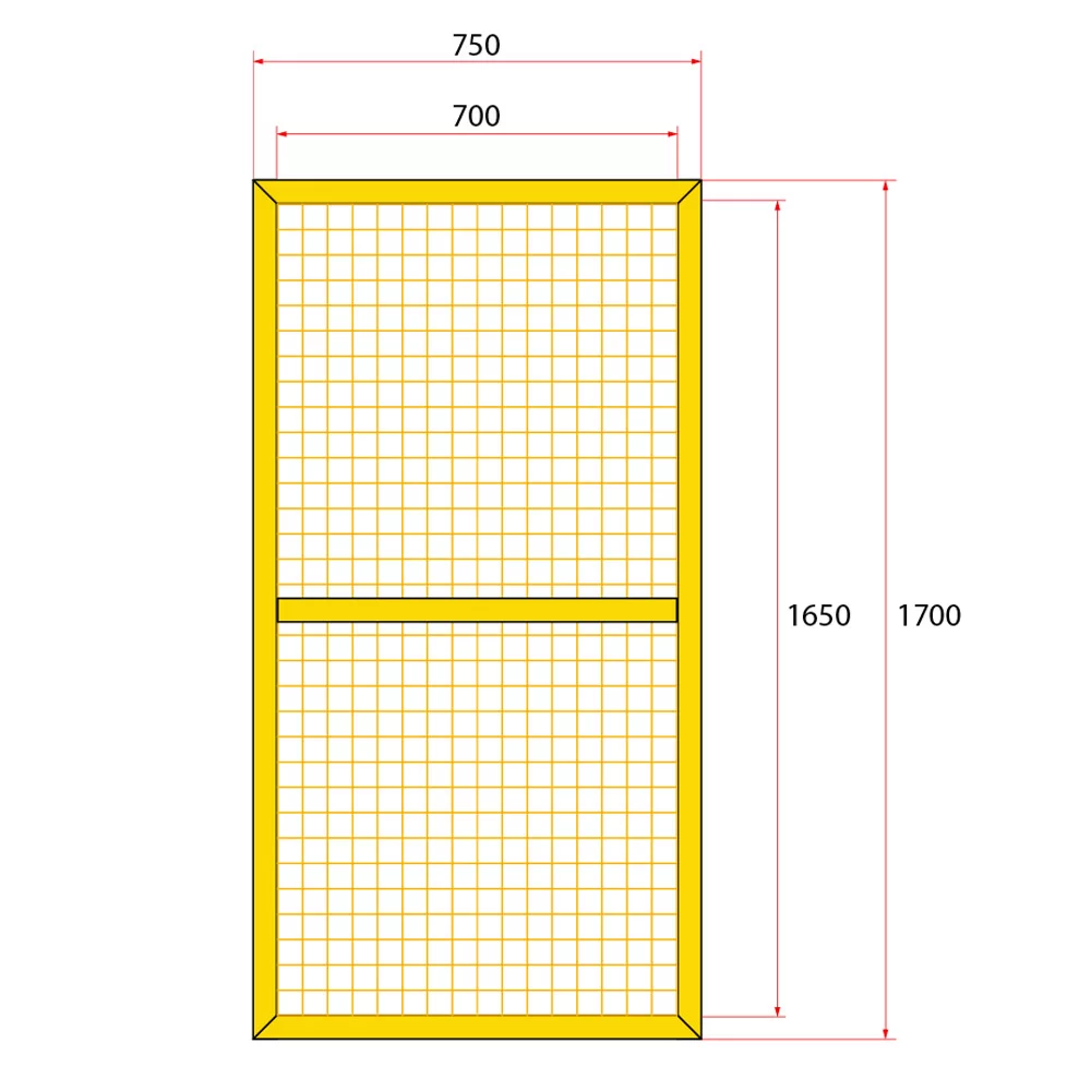 หน้าบานรั้วนิรภัยเหล็ก ขนาด 0.75x1.8 เมตร