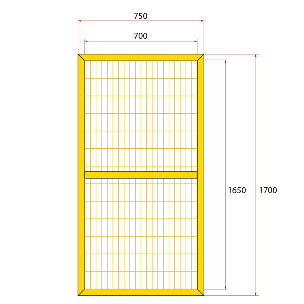 หน้าบานรั้วนิรภัยเหล็ก ขนาด 0.75x1.8 เมตร