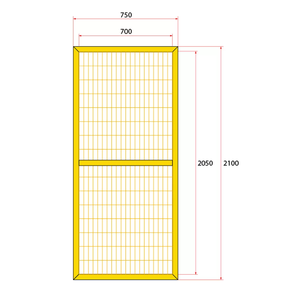หน้าบานรั้วนิรภัยเหล็ก ขนาด 0.75x2 เมตร
