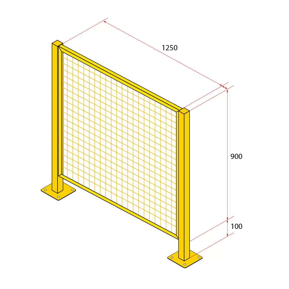 หน้าบานรั้วนิรภัยเหล็ก ขนาด 1.25x1 เมตร
